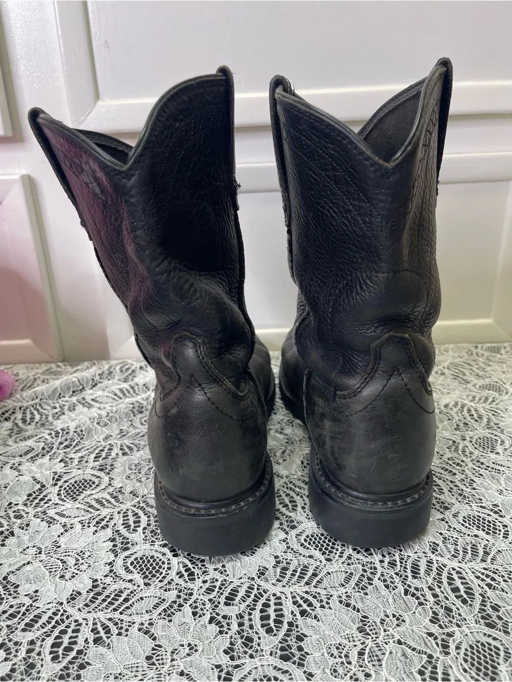 Ariat Mens Sierra Cowboy Western Work Boot BLK Leather 10002422 37201 SZ 8.5EE